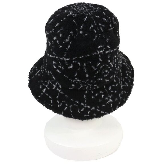 Chanel CC Logo All Over Pattern Pile Bucket Hat Black main image 5